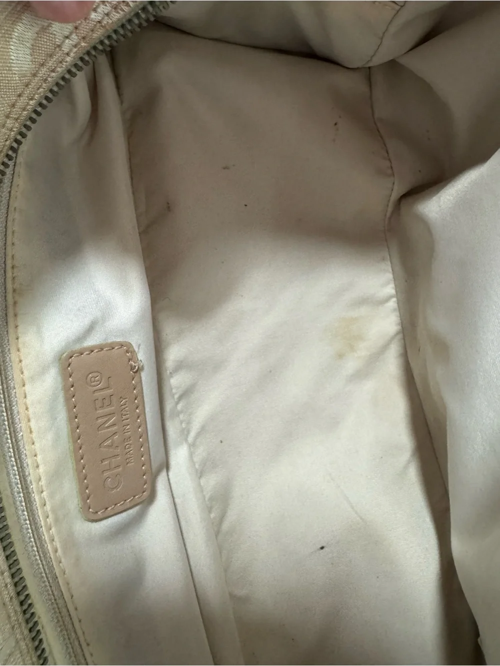 Chanel Y2K Beige Travel Ligne East West Shoulder Bag